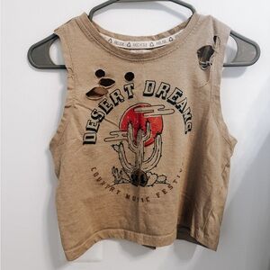 Recycled Threads Tan Graphic Tank Top